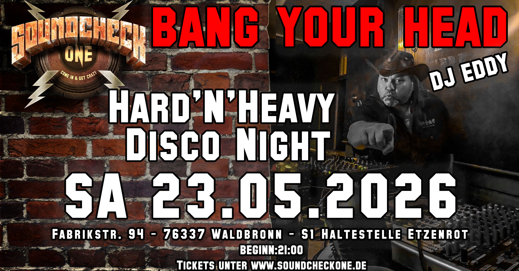 BANG YOUR HEAD - Old School Hard'n'Heavy Disco w/DJ Eddy (Rockfabrik Ludwigsburg)