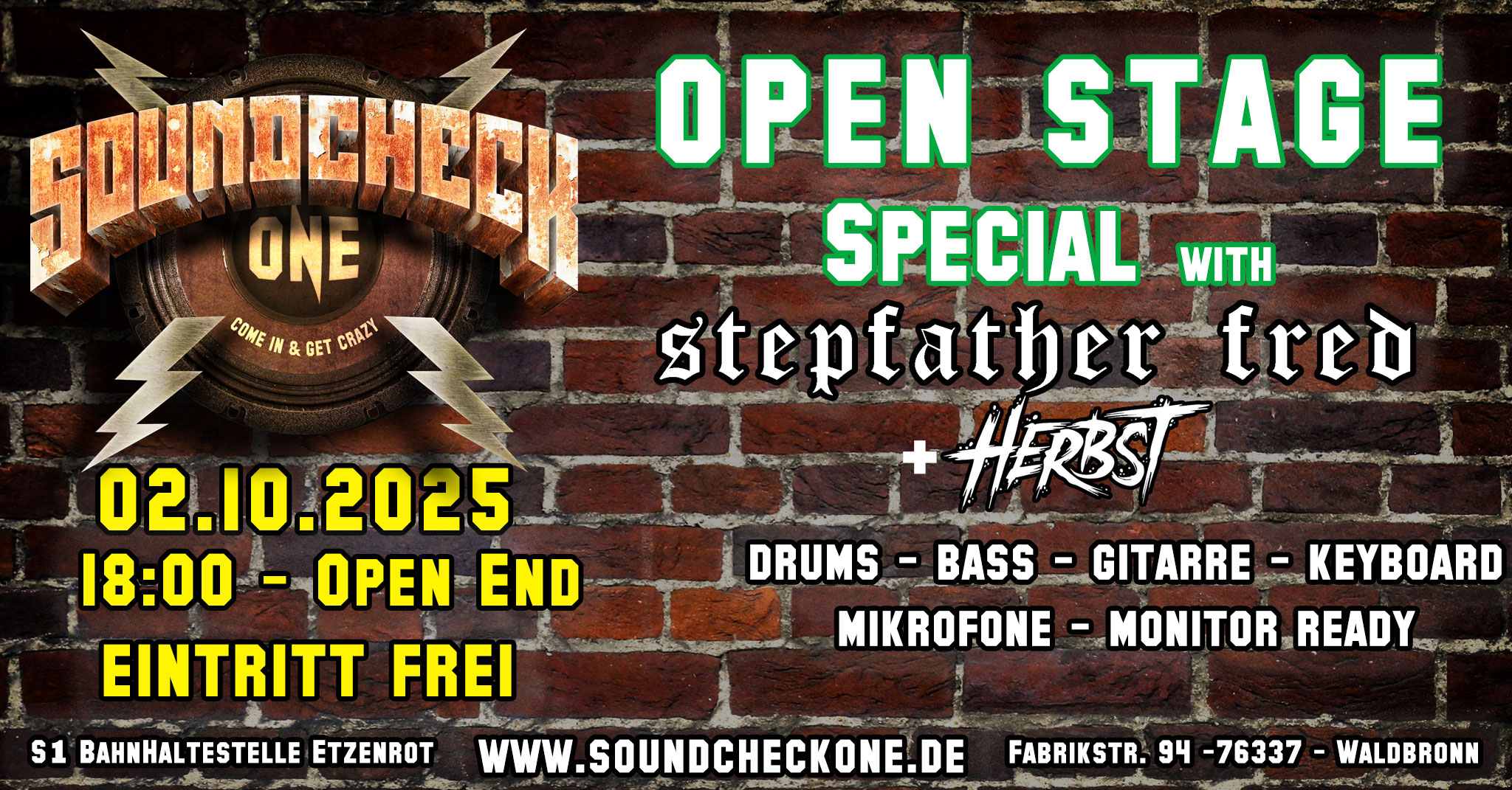 OPEN STAGE - Special w/ Stepfather Fred + Herbst