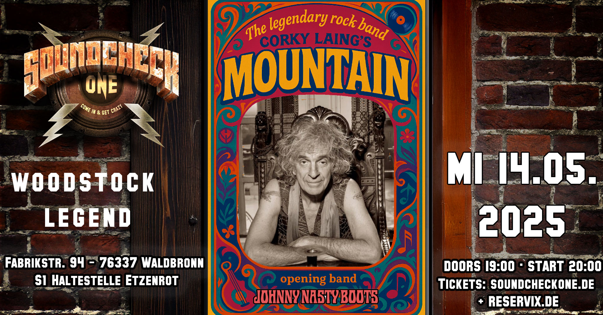 Corky Laing’s MOUNTAIN - Support: Johnny Nasty Boots